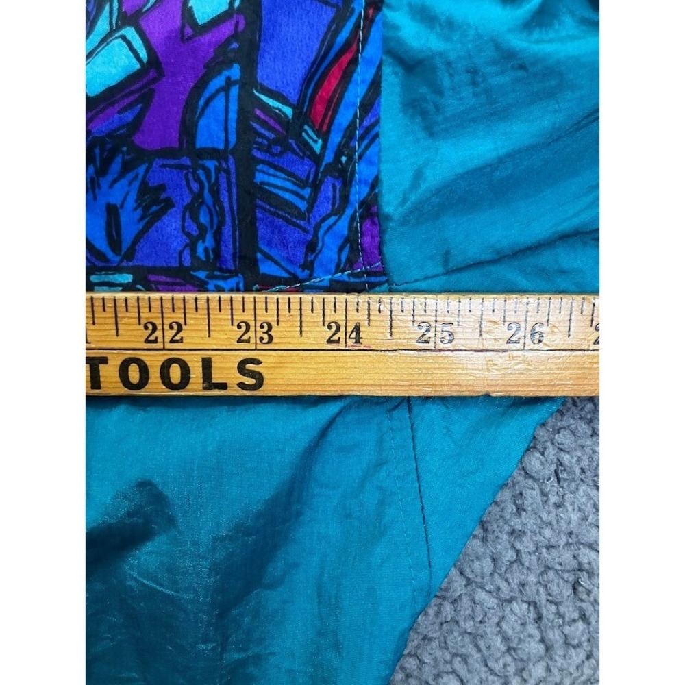 Vintage Columbia Isle Cove Anorak Jacket Mens Large L 90s Teal Geometric 1/2 Zip - Picture 7 of 16